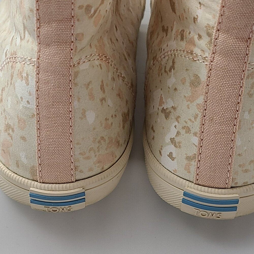 Toms Camarillo Floral Look High Top Sneaker Shoe Pink Preppy Casual - Picture 5 of 10